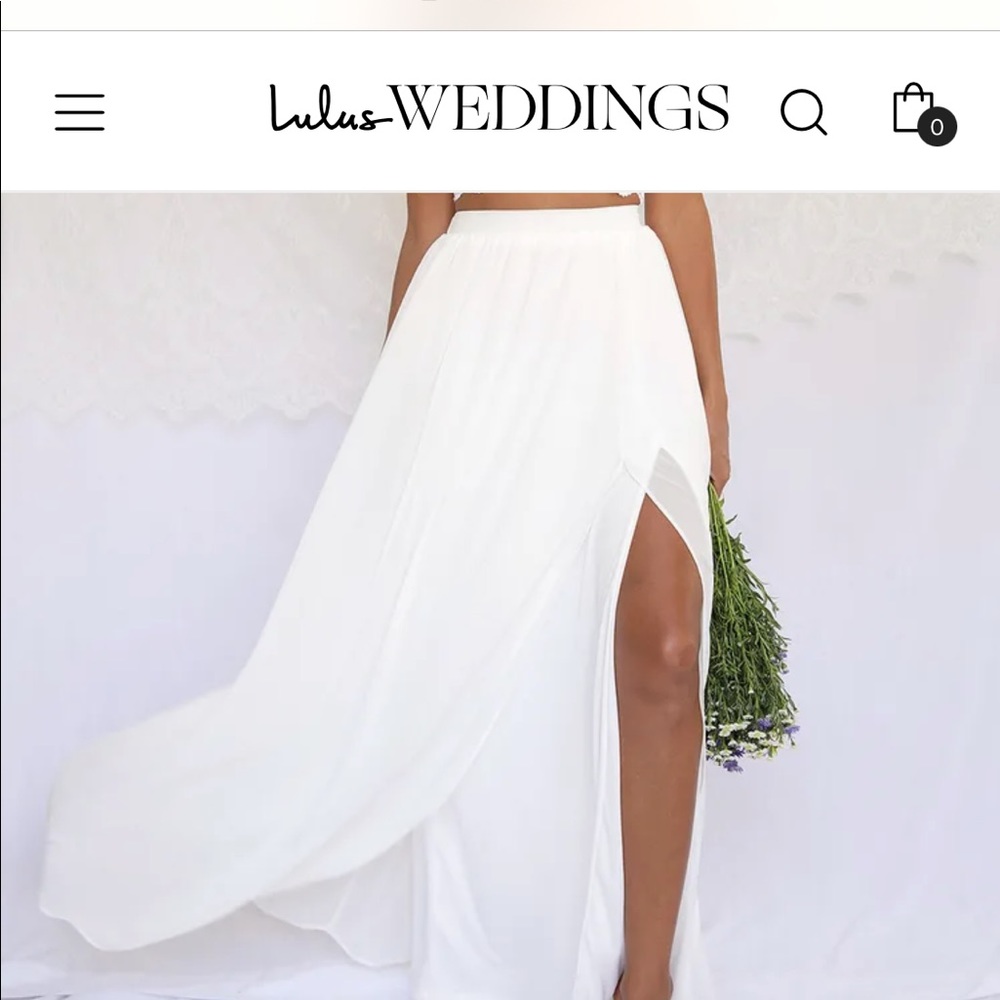 Lulus white chiffon skirt